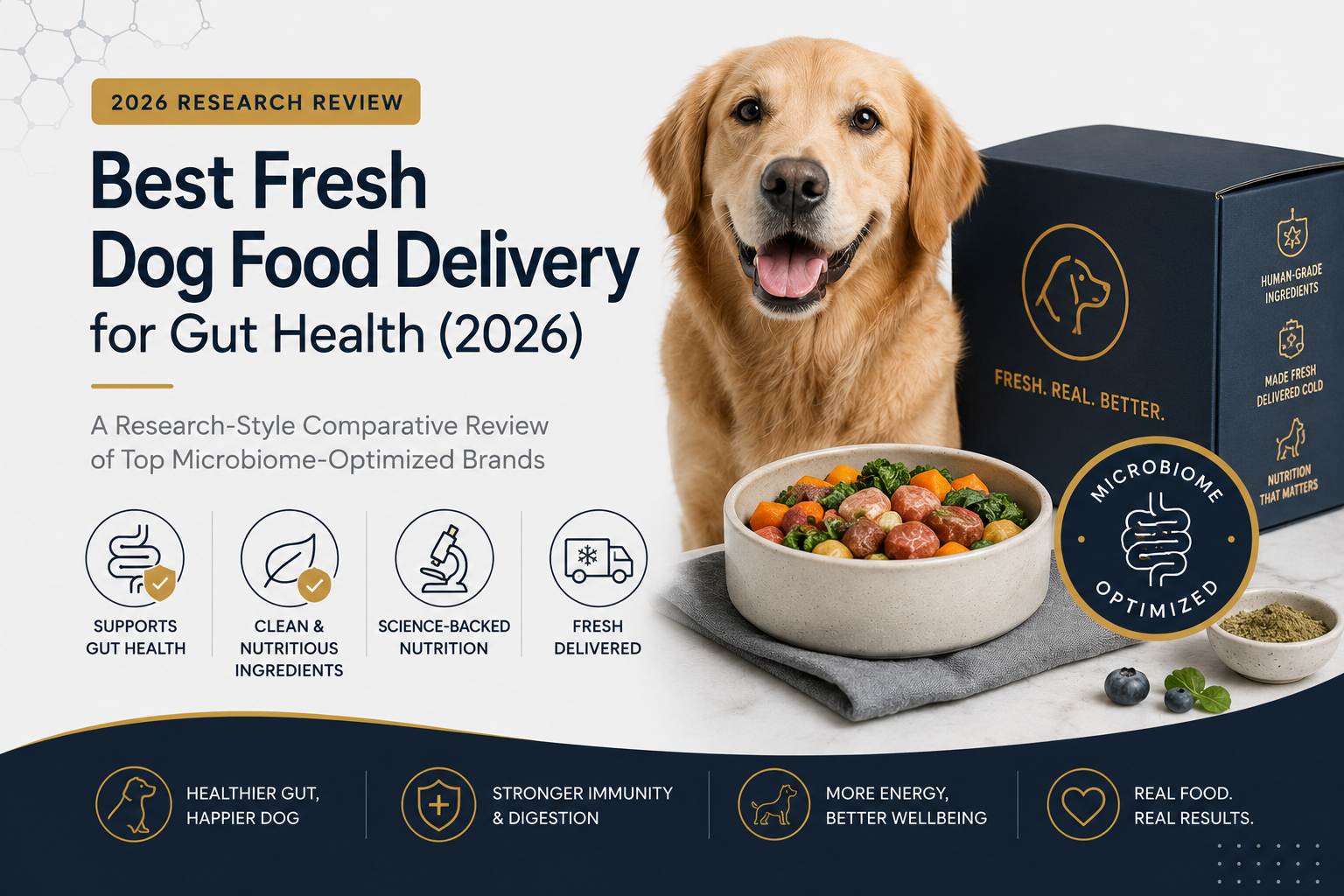 Best Fresh Dog Food Delivery for Gut Health (2026): A Research‑Style Comparative Review of Top Microbiome-Optimized Brands